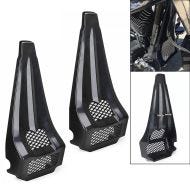 Set 2x Belly pan fits for Harley Davidson Touring 97-13 Radiator Cover Chin Spoiler BH1 gloss black