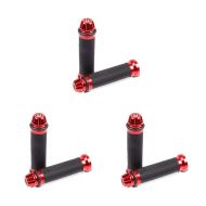 Set of 3 Handlebar Grips Zaddox 2X 0.87 inch red