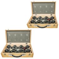 Set of 2 Boule set in wooden case Divit 8 Boule Pétanque balls including piggy target ball RE65