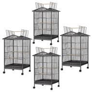 Set of 4 Bird cage with wheels Divit aviary with dirt tray 45x45x97 cm PL9 black NEW