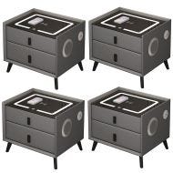 Set of 4 intelligent bedside tables Divit NT15 bedside tables with 10W speakers LED lighting and wireless charging