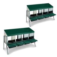 2x nesting box for chickens Divit NK1 with 4 breeding places green