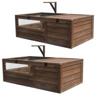 2x turtle house enclosure weatherproof 97 x 57 x 20.08 inch wood BF31