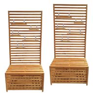 2x garden chest with shelves Divit GR1 garden bench plant shelf