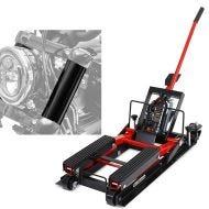 Lifting platform Mid-lift L up to 680 kg in red + fork cover suitable for Harley Davidson Dyna 06-17