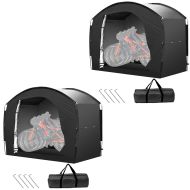 2x Bicycle shelter Vanit XU62 tent garage 200 x 80 x 62.99 inch waterproof with carry bag black