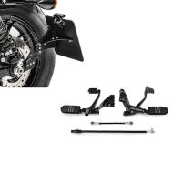Set: Vorverlegte Fußrastenanlage für Harley Sportster 14-20 + Seitlicher Kennzeichenhalter für Harley Sportster 04-20_1