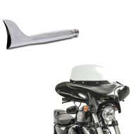 Set: Batwing Fairing for Chopper and Custombikes with windshield + Exhaust Muffler Fishtail Rear Silencer right universal
