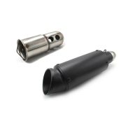 Set: Auspuff Schalldämpfer Zaddox Pace Edelstahl Schwarz + DB-Killer für Zaddox Auspuffe mit 51mm Krümmeranschluss_1