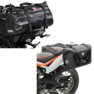 Set: Saddlebags Waterproof RB25 Roll Closure Side Bags + tail bag XB50 Waterproof Rear Seat Dry Bag Volume 50L