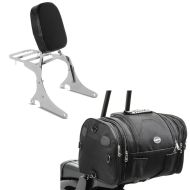 Set: Sissybar Kawasaki VN 800 / Classic DL chrom + Hecktasche RB1 Gepäckrolle für Chopper Cruiser_1