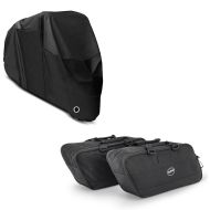 Set: Koffer Innentaschen für Harley-Davidson Touring 94-20 BG1 Paar + Abdeckplane XXXL Faltgarage schwarz_1