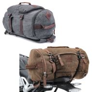 Set: Roll bag VG5 Tail bag Vintage 30Ltr in grey + Tail Bag Vintage 25L Canvas Backpack Duffle Roll Bag brown 
