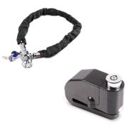 Set: Alarm Kettenschloss CA1, 1m-8mm + Bremsscheibenschloss Alarm 120dB schwarz_1