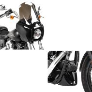 Set: Frontverkleidung für Harley Dyna Low Rider / Street Bob MG5 sg + Bugspoiler für Harley-Davidson Dyna Modelle 06-17 schwarz_1