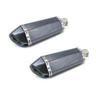 2x Auspuff Force für Suzuki SV 650 / S / X Schalldämpfer Carbon Look Spar-Set_1