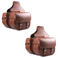 2x Chopper Überwurf Satteltasche Craftride Kentucky 30l braun Spar-Set_1