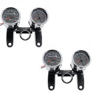 2x Motorcycle Tachometer Speedometer Rev Counter Analog Craftride VTV chrome Discount Set