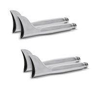 2x Craftride Auspuff Harley Road King / Classic / Special rechts und links Fishtail chrom Spar-Set_1