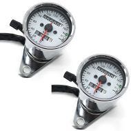 2x Motorcycle Tachometer Speedometer Craftride CMS chrome Discount Set