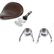 Set: Solositz mit Federn für Custombikes in braun + Federn Haarnadel Hairpin für Bobber Solo Sitz 2,5" chrom_1