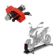 Set: Rangierschiene mit Wippe Smart Mover bis 450 kg in grau + Bremshebelschloss / Diebstahlsicherung PT22 rot_1