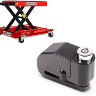 Set: Hebebühne Rangierhilfe Mid-Lift M Mover bis 500 kg in rot + Bremsscheibenschloss Alarm 120dB BS-Motoparts Diebstahlschutz schwarz_1