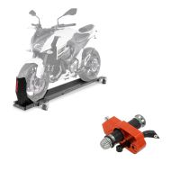 Set: Rangierschiene mit Wippe Smart Mover bis 450 kg in grau + Bremshebelschloss / Diebstahlsicherung PT22 orange_1