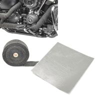 Set: Hitzeschutzband Auspuffband schwarz 10m + Hitzeschutzfolie selbstklebend fürs Hitzeschutz 50x25cm_1