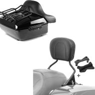 Set: Topcase King NLB für Harley Touring 14-21 ohne Löcher + Sissybar für Harley Touring Modelle 09-21 in schwarz_1