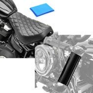 Set: Solo Seat Gel fits for Harley Davidson Softail Street Bob / Standard 18-24 Craftride DS4 + Upper Front fits fork Cover fits for Harley Davidson Softail Street Bob 18-24 Slider Craftride GC2