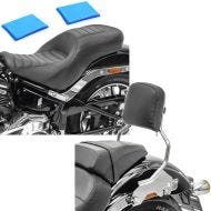 Set: Gel Sitzbank für Harley Davidson Sport Glide 18-21 Craftride HX6 Komfort Doppelsitzbank + Sissybar für Harley Davidson Sport Glide 18-21 Abnehmbar R1 chrom Craftride_1