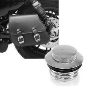 Set: Schwingentasche + Halter für Harley Sportster 883 Iron 09-20 Craftride + Tankdeckel Pop-Up für Harley-Davidson Sportster 883 Iron 09-20 chrom Craftride_1
