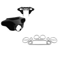 Set: Batwing Verkleidung für Harley Davidson Electra Glide Ultra Classic 96-13 Craftride Innen und Aussen schwarz + Blendenkit innere Verkleidung für Harley Electra Glide Ultra Classic Instrumentenblenden Craftride chrom_1