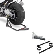 Set: Tyre Warmers Set compatible with Honda CBR 1000 RR Fireblade / SP / SP-2 Laguna Seca 60-80°C black + Handlebar Set compatible with Honda CBR 1000 RR Fireblade / SP Clip On 0.87 inch with Grips Zaddox S-G1
