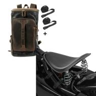 Set: Gepäckrolle für Harley Rocker / C Hecktasche Craftride VG7 schwarz + Solo Federsattel für Harley Davidson Rocker / C BR1 Craftride_1