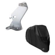 Set: Adapterplatte für ConStands Power BMW F 800 S 06-10 + Abdeckplane BMW F 800 GT / R / S / ST C 650 GT / Sport Craftride XL in schwarz_1