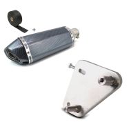 Set: Set SA9 Auspuff Force Edelstahl und Hitzeschutzband für Suzuki Hayabusa Zaddox + Adapterplatte für ConStands Power Suzuki Hayabusa 08-17_1