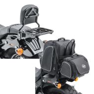 Set: Sissybar für Harley Softail 18-21 R1 mit Gepäckträger und Docking schwarz Craftride + Set Sissybartaschen für Harley Softail Street Bob Craftride TM2+TM4 schwarz_1
