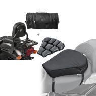 Set: Sissybar XS3 + Hecktasche RB1 für Honda Rebel 500 17-21 mit Gepäckträger Craftride + Motorrad Luftkissen Honda Rebel 500 Sitzbank Tourtecs Air M schwarz_1