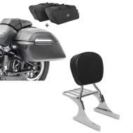 Set: Set Seitenkoffer + Innentaschen für Harley Fat Boy/ 114 Craftride K3 + Sissybar Harley Fat Boy 90-06 Craftride Driver-S inkl. Gepäckträger chrom_1