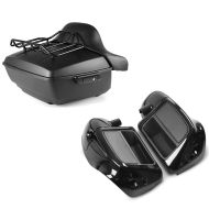 Set: Topcase King OLM für Harley Street Glide 14-21 Craftride + Beinschild für Harley Davidson Street Glide 14-21 Craftride belüftet schwarz_1
