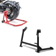 Set: Hauptständer BMW K 1200 S / R / Sport 05-08 Mittelständer ConStands in schwarz + Einarmständer BMW K 1200 R 05-08 Montageständer ConStands Single-Classic rot_1