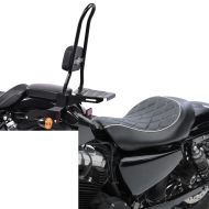 Set: Sissy Bar CSXL Fix für Harley Sportster 883 Iron 09-20 mit Gepäckträger schwarz Craftride + Solo Sitz für Harley Sportster 883 Iron 09-20 Craftride SR4 Sitzbank_1