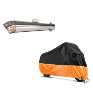 Set: Zaddox Endschalldämpfer BMW R 1150 GS Auspuff GP-S + Abdeckplane BMW R 1150 RT / RS / GS / Adventure - K 75 C Craftride XXL in schwarz-orange_1