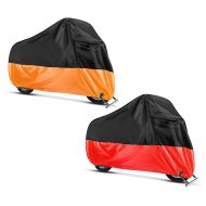 Set: Cover compatible with Honda Gold Wing 1500 / 1800 tarpaulin Craftride XXXXL in black-orange + Cover compatible with Honda Gold Wing 1800 / 1500 / F6B Outdoor tarpaulin Craftride XXXL in black-red