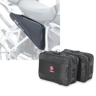 Set: Frame bag Set compatible with BMW R 1200 GS 04-18 Bagtecs BF3 Pair black + Inner liner bags Vario Panniers compatible with BMW R 1200 GS / Adventure 04-12 for Bagtecs MV1