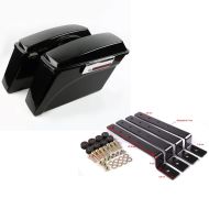 Set: Saddlebags compatible with Harley Davidson Touring 94-13 Sidecases Set Craftride 30Ltr in black + Motorbike Mounting brackets Craftride for Hard Saddlebags / Side Cases in black