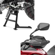 Set: Centre Stand Suzuki V-Strom 650 / XT 11-24 Center Stand ConStands in black + Handguards compatible with Suzuki V-Strom 650 / 250 Motoguard HG2 black