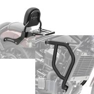 Set: Sissy bar XS3 compatible with Honda Rebel 1100 CMX 21-24 with luggage rack black Craftride + Engine Guard compatible with Honda Rebel 1100 CMX 21-24 Highway crash bar Craftride PM2